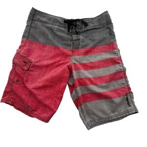 O'Neill Swim Trunks Mens 33 Board Shorts Striped Beach Surf Pool Resort Vacation